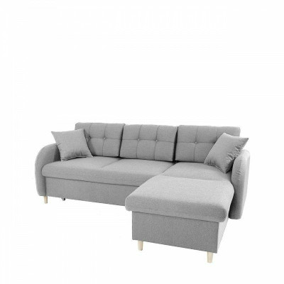 Divano angolare design con funzione letto, divano imbottito da salotto.