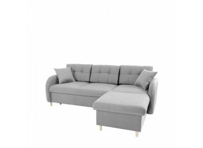 Divano angolare design con funzione letto, divano imbottito da salotto.