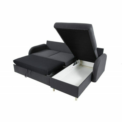 Divano angolare design con funzione letto, divano imbottito da salotto.