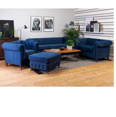 Chesterfield divano a 3 posti imbottito divani salotto soggiorno divano a tre posti nuovo