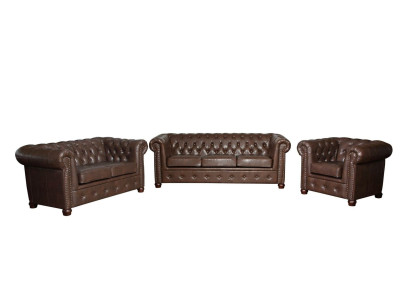 Chesterfield divano a 3 posti in pelle, divano imbottito, divano a tre posti.