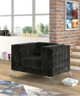 Poltrona Chesterfield 1 posto in tessuto per divano, sofà, divano imbottito nuovo