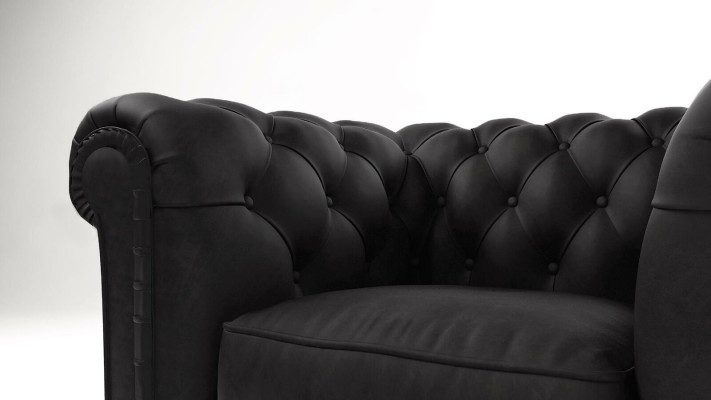 Pregevole poltrona Chesterfield design imbottita in tessuto per lounge televisivi club