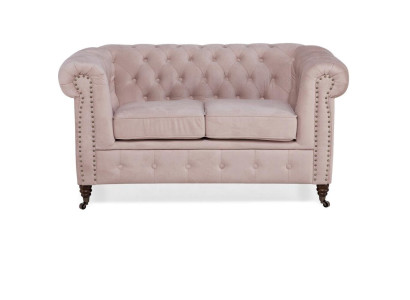 Divano a 2 posti di lusso in tessuto Chesterfield nuovo.