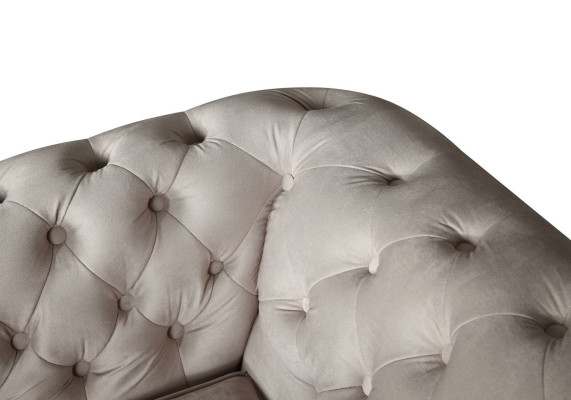 Divano Chesterfield a 2 posti in tessuto tessile, design elegante.