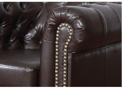 Divano design 2 posti Chesterfield in pelle / tessuto nuovo