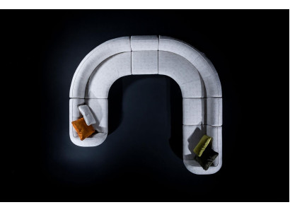 Salotto angolare in forma di U, divano imbottito di lusso, divano imbottito in tessuto nuovo.