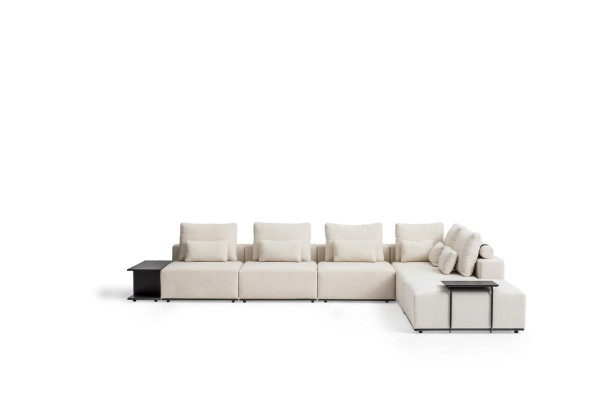 Divano ad angolo a L design moderno di lusso per soggiorno in stile stoffa, insieme di divani.