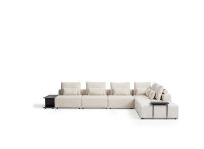 Divano ad angolo a L design moderno di lusso per soggiorno in stile stoffa, insieme di divani.