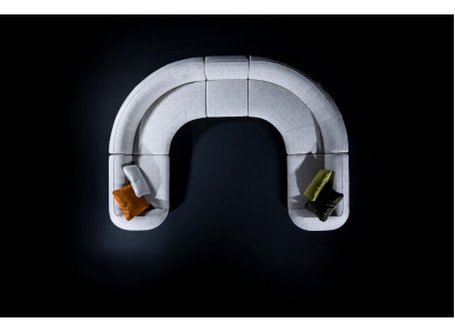 Divano ad angolo a U in tessuto di lusso design salotto imbottito set di divani ad angolo moderno