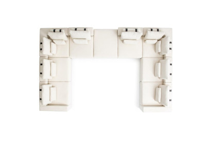 Divano ad angolo a L in tessuto per soggiorno, design moderno, divano imbottito.