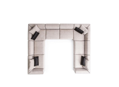 Divano a U in tessuto divano salotto design moderno angolare.