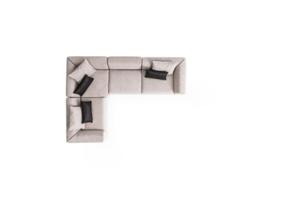 Divano a L Beige Divano ad Angolo Salotto Arredamento Tessile Nuovo