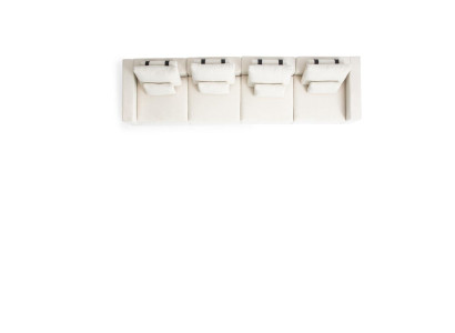 Sofà in tessuto di lusso a sei posti bianco per il soggiorno, moderno set di sedute.