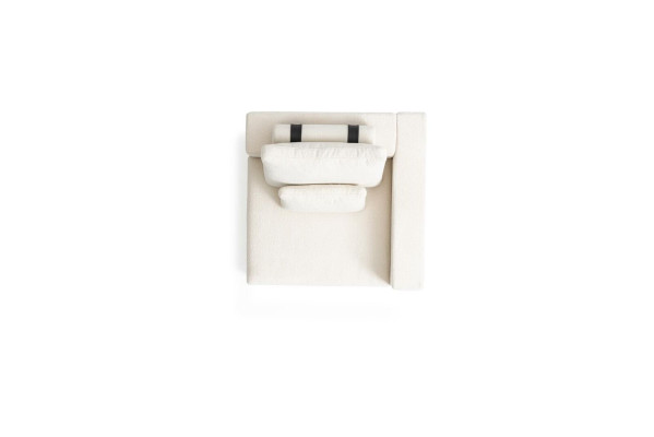 Sofà in tessuto di lusso a sei posti bianco per il soggiorno, moderno set di sedute.