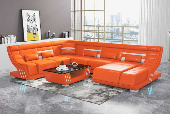 Design divani divano a L formazione angolare marrone sofa mobili