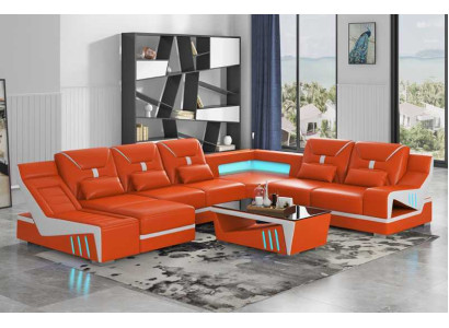 Sistema di sedute divano a forma di U divano design divano nero divano d'angolo.