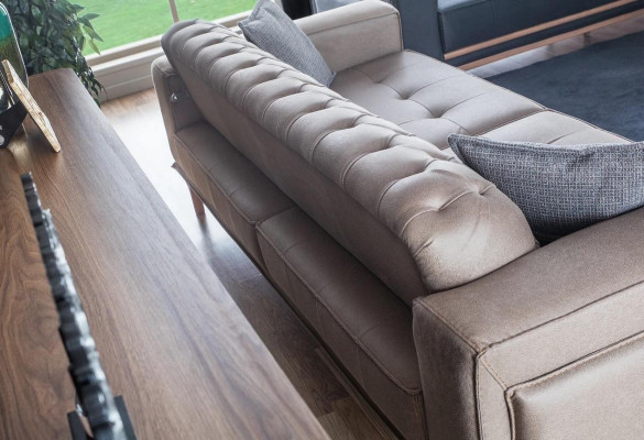 Divano 4 posti, divani di design, imbottitura grigia, tessuto relax, sedile moderno.