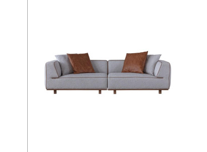 Divano a 4 posti Design Sofas Grigio Tessuto Relax Seduta Mobili 272 cm xl.