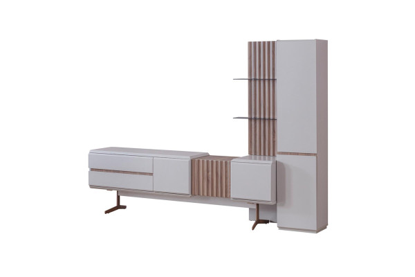 Set esclusivo per soggiorno 2 pezzi. Mobile TV, armadio, scaffale, mobili a scaffali. Set esclusivo per il soggiorno composto da 2 pezzi. Mobile TV, armadio, scaffale, mobili a scaffali.