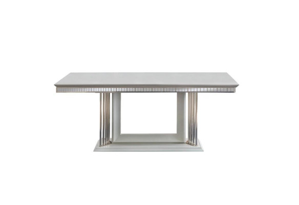 Tavolo da pranzo esclusivo di design moderno. Mobili da pranzo. Tavolo bianco 200x100.