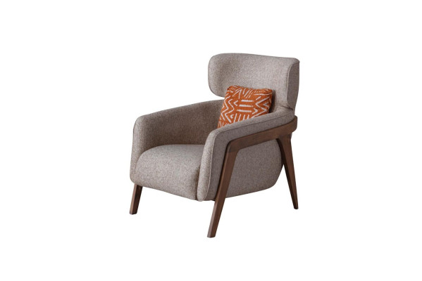 Poltrona Moderna Beige Tessile Design di Lusso Mobili Lounge Club