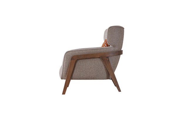 Poltrona Moderna Beige Tessile Design di Lusso Mobili Lounge Club