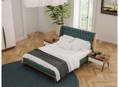 Set da camera da letto 3 pezzi Letto matrimoniale di lusso 2 comodini Moderni Mobili