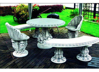 Stile antico Sedia da giardino in pietra Banco Sedia Terrazza Design di lusso Trono