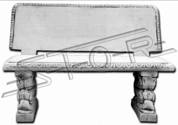 Banca da giardino design antico in stile pietra per mobili da terrazza all'aperto.