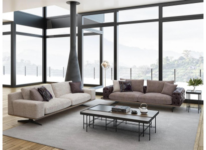 Set soggiorno modern 2 pezzi 2x divano tre posti poltrona mobili imbottiti di lusso.