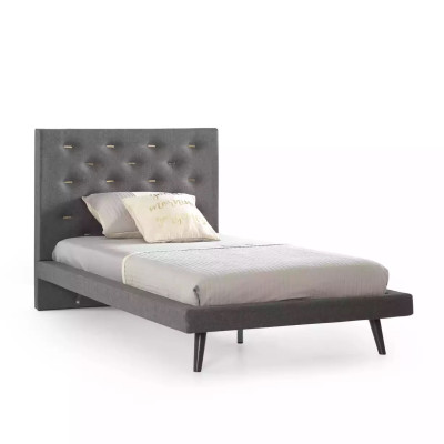 Letto 100 cm strutture letto telaio letto lettino letto per ragazzi tessuto grigio