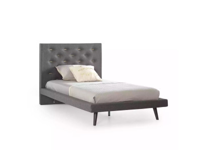Letto 100 cm strutture letto telaio letto lettino letto per ragazzi tessuto grigio