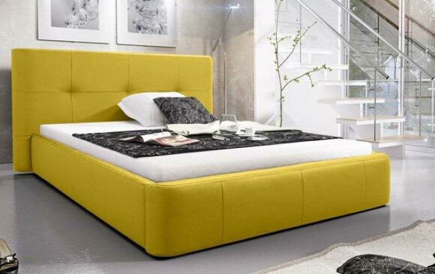 Letto Imbottito Design di Lusso Matrimoniale Letto Hotel Camera da Letto Moderno in Pelle