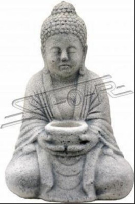 Statua di Buddha in stile pietra. Grande scultura per il giardino.