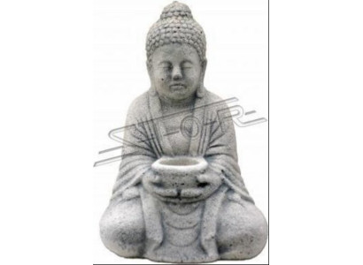 Statua di Buddha in stile pietra. Grande scultura per il giardino.