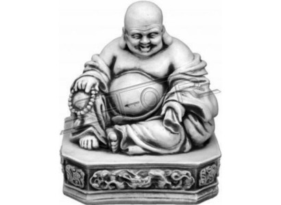Statua di Buddha in stile pietra. Grande statua decorativa da giardino.