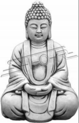 Scultura di Buddha in stile pietra. Grande scultura decorativa da giardino.