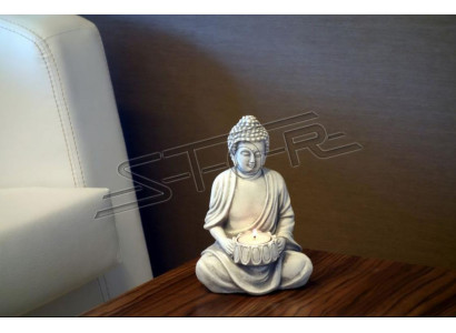 Statua di Buddha, portacandele per candele tealight, grande scultura da giardino.