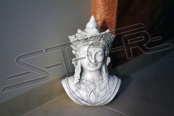 Statua di Buddha Statue Sculture Figura Decorazione Argento Giardino Terrazza