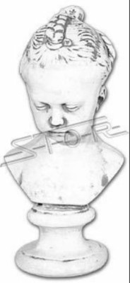 Busto Bambino Stile Antico Antichità 43cm Pietra Figura Scultura Sculture.