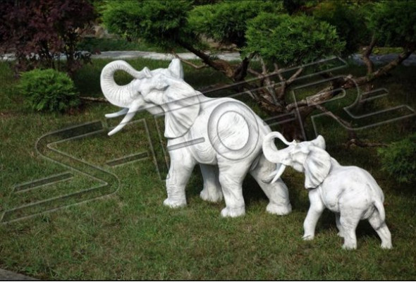 Design figura elefante scultura figure sculture statue bianco decorazione statua
