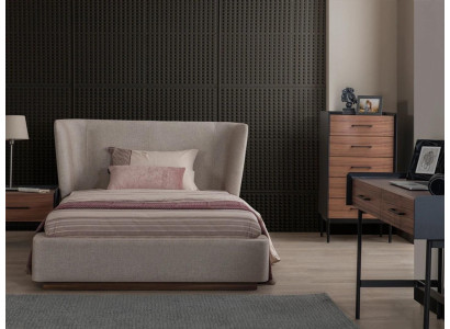 Design completo 4 pezzi camera da letto letto comodino moderno cassettiera nuovo