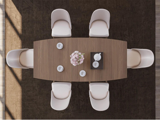 Gruppo da pranzo moderno Tavolo da pranzo Sala da pranzo 6 sedie Mobili in legno di lusso