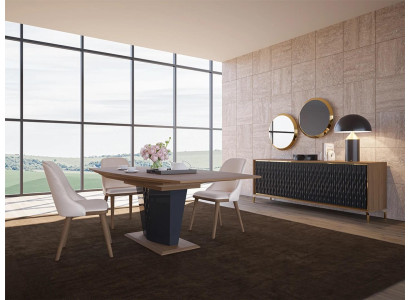 Gruppo da pranzo moderno Tavolo da pranzo Sala da pranzo 6 sedie Mobili in legno di lusso