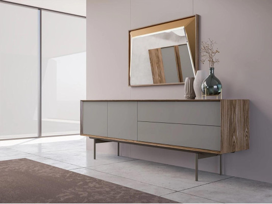 Sala da pranzo Completa 8 pezzi Set Sedie Nuovo Tavolo da pranzo Credenza Vetrina Design
