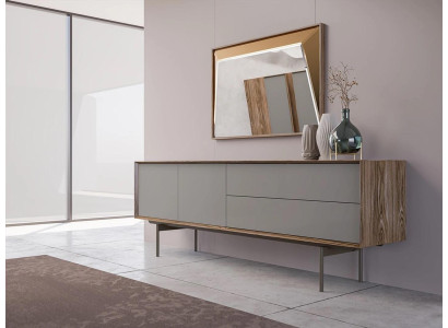 Sala da pranzo Completa 8 pezzi Set Sedie Nuovo Tavolo da pranzo Credenza Vetrina Design