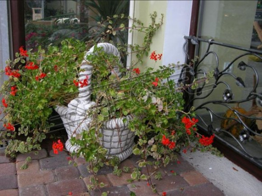 Figura Vaso da fiori Vaso da pianta Decorazione Bianco Figura Vasi da fiori Giardino