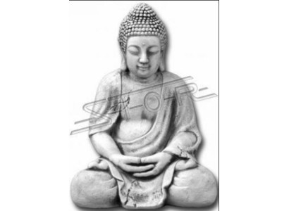 Figura Budda scultura in stile pietra. Grande scultura decorativa per il giardino.