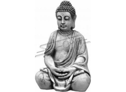 Figura Buddha scultura in stile pietra. Grande scultura per giardino decorativo.